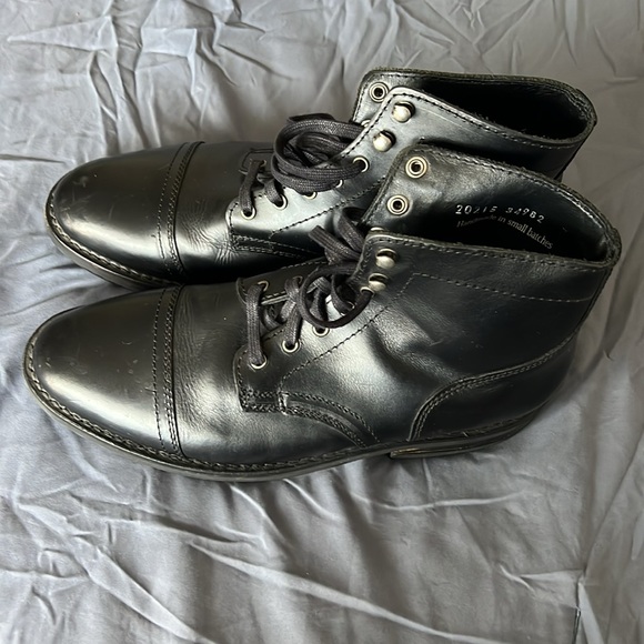 Men's Black Leather Boots - Picture 3 of 8